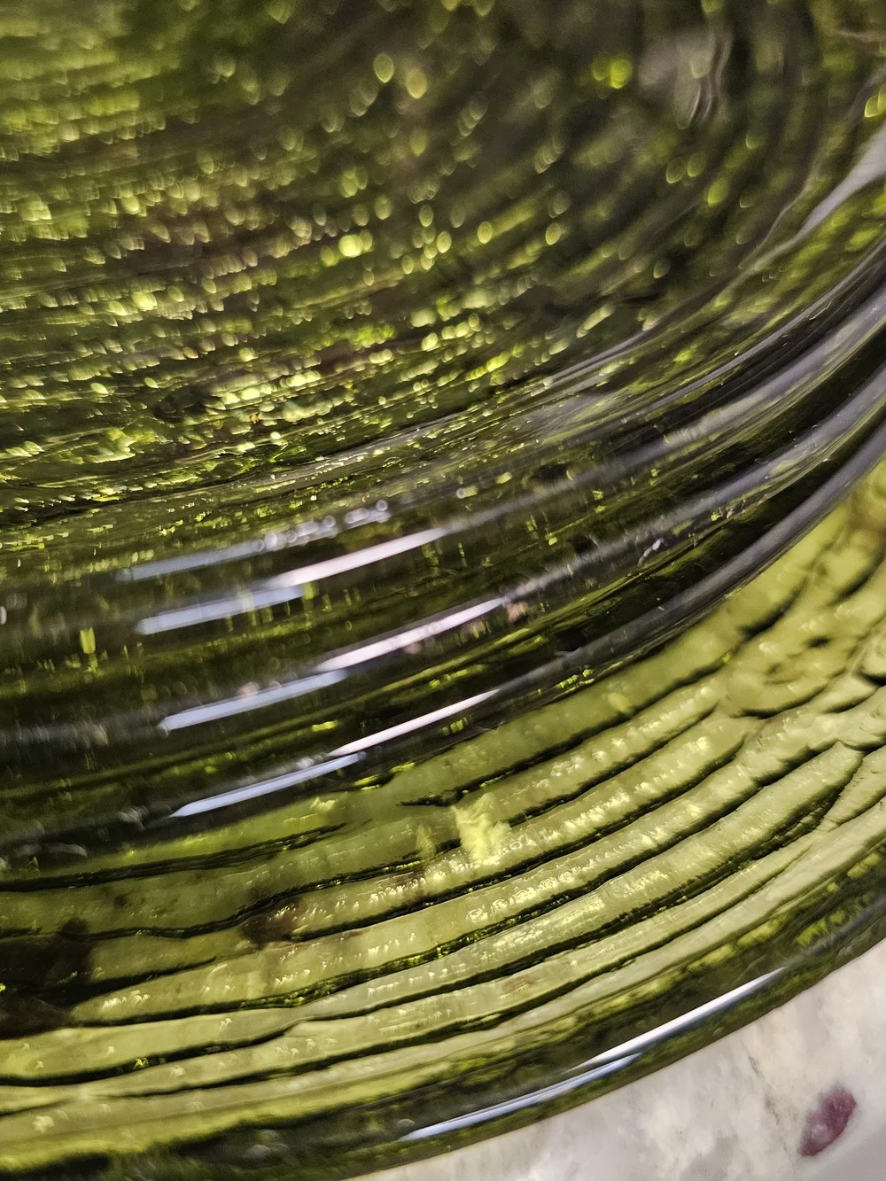 1960s Anchor Hocking Soreno Avocado Green Glass Plates MCM Bark Set 4-10